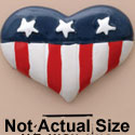 1035 - Heart USA 3 Stars Medium - Resin Decoration (12 per package)