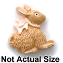 1081* - Bunny Brown Pink Bow (Left & Right) - Resin Decoration (12 per package)