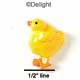 1086 - Chicken Yellow Small Left - Resin Decoration (12 per package)