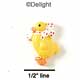 1169 - Duck Yellow Bow Dots Mini - Resin Decoration (12 per package)