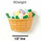 1174 - Easter Basket Brown Eggs Med - Resin Decoration (12 per package)
