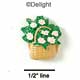 1183 - Flowers Pink Basket Brown Mini - Resin Decoration (12 per package)
