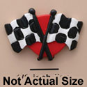 1723 - Checkered Flags Red Medium - Resin Decoration (12 per package)