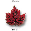 1812 - Leaf Red Medium - Resin Decoration (12 per package)