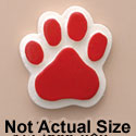 1821 tlf - Paw Red Medium - Resin Decoration (12 per package)