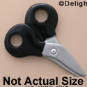 1837 - Scissors Black Medium - Resin Decoration (12 per package)