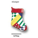 1874* - Christmas Stocking Patchwork - Resin Decoration (12 per package)