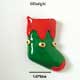 1876 - Green Stock with Red Trim and Bells - Resin Decoration (12 per package)
