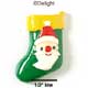 1879 - Green Stocking with Santa Face - Resin Decoration (12 per package)