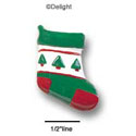 1880* - Christmas Stocking Green Trees - Resin Decoration (12 per package)