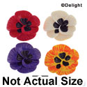 2121 - Flower Pansy 4 Assorted Large - Resin Decoration (12 per package)