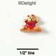 2226 - Gym Bear Red Balance Beam Mini - Resin Decoration (12 per package)