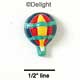 2272 - Hot Air Balloon Striped Mini - Resin Decoration (12 per package)