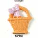 2276 - Basket Brown Bow Purple Medium - Resin Decoration (12 per package)
