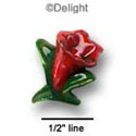 2353 - Flower Lily Red Mini - Resin Decoration (12 per package)