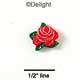 2359 - Flower Rose Red White Mini - Resin Decoration (12 per package)