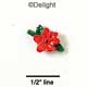 2361 - Flower Red Black Center Mini - Resin Decoration (12 per package)