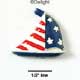 2463* - Sailboat Red White Blue Medium - Resin Decoration (12 per package)