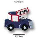 2466 - Mail Truck Blue Red Medium - Resin Decoration (12 per package)