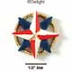 2476 - Compass Star Red Blue Rope Gold - Resin Decoration (12 per package)