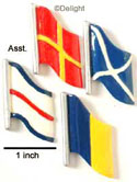 2481 - Nautical Flags Wavy 4 Assorted - Resin Decoration (12 per package)