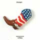 2483* - Boot Western Brown Patriotic - Resin Decoration (12 per package)