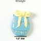 2512 - Easter Egg Blue Bow Yellow - Resin Decoration (12 per package)