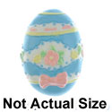 2513 - Easter Egg Light Blue Flower Bow - Resin Decoration (12 per package)