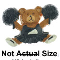 2545 - Cheerleader Bear Black Medium - Resin Decoration (12 per package)