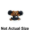 2550 - Cheerleader Bear Black Mini - Resin Decoration (12 per package)