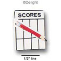 2620 - Score Card White Medium - Resin Decoration (12 per package)