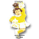 2950* - Cheerleader Yellow Brunette - Resin Decoration (12 per package)