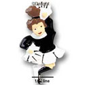 2956* - Cheerleader Black Brunette (Left & Right) - Resin Decoration (12 per package)