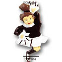 2957* - Cheerleader Maroon Brunette - Resin Decoration (12 per package)