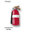 2960 - Fire Extinguisher Red Medium - Resin Decoration (12 per package)