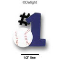 3085 - #1 Baseball Blue Medium - Resin Decoration (12 per package)