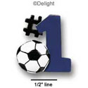 3086 - #1 Soccer ball Blue Medium - Resin Decoration (12 per package)