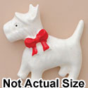 3233* tlf - Scottie White Bow Red Medium - Resin Decoration (12 per package)
