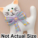 3258* tlf - Cat White Body Bow Lavender Pl - Resin Decoration (12 per package)
