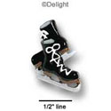 3263 - Ice Skate Black Laces White - Resin Decoration (12 per package)