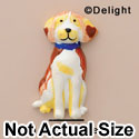 3293 - Dog Sitting Blue Collar Medium - Resin Decoration (12 per package)