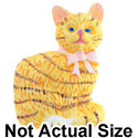 3322 - Cat Tan Stripe Bow Pink Medium - Resin Decoration (12 per package)