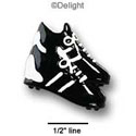 3366 - Shoes Cleats Black White Med - Resin Decoration (12 per package)
