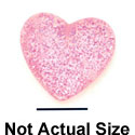 3387 ctlf - Heart Glitter Pink Medium - Resin Decoration (12 per package)