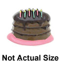 3414 tlf - Birthday Cake Chocolate Pink - Resin Decoration (12 per package)