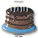 3420 - Birthday Cake Chocolate Blue - Resin Decoration (12 per package)