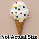 3440 tlf - Ice Cream Cone White Sprinkles - Resin Decoration (12 per package)