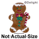 3528 ctlf - Gingerbread Boy Candy Cane - Resin Decoration (12 per package)