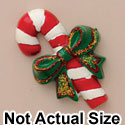 3530* tlf - Candy Cane Green Bow Gold (Left & Right) - Resin Decoration (12 per package)