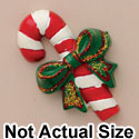 3530* tlf - Candy Cane Green Bow Gold (Left & Right) - Resin Decoration (12 per package)